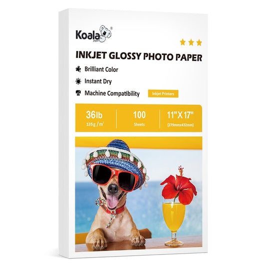 Koala Glossy White Film for Inkjet Printers, Waterproof and Tearproof Printer  Paper, Single-Sided Printable Film, 8.5 x 11 inch 20 Sheets, for  Exceptional Image Reproduction 