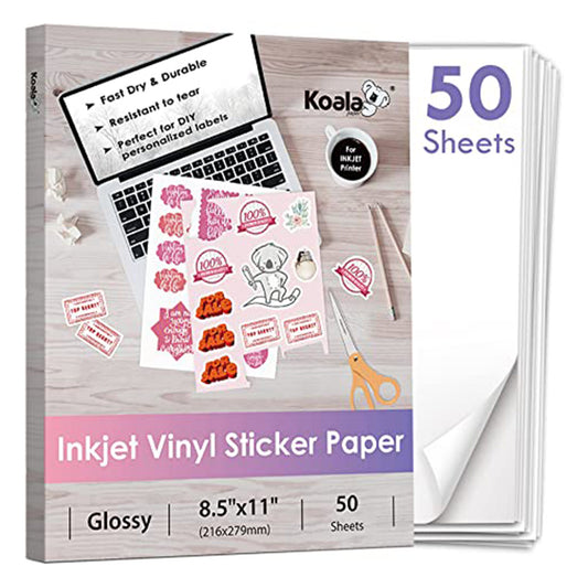 Printable Vinyl Sticker Paper Inkjet Frosty Clear 50 sheets