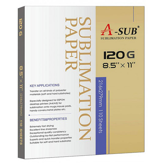 A-SUB Sublimation Paper 150 Sheets 8.5x11 inches 105gsm