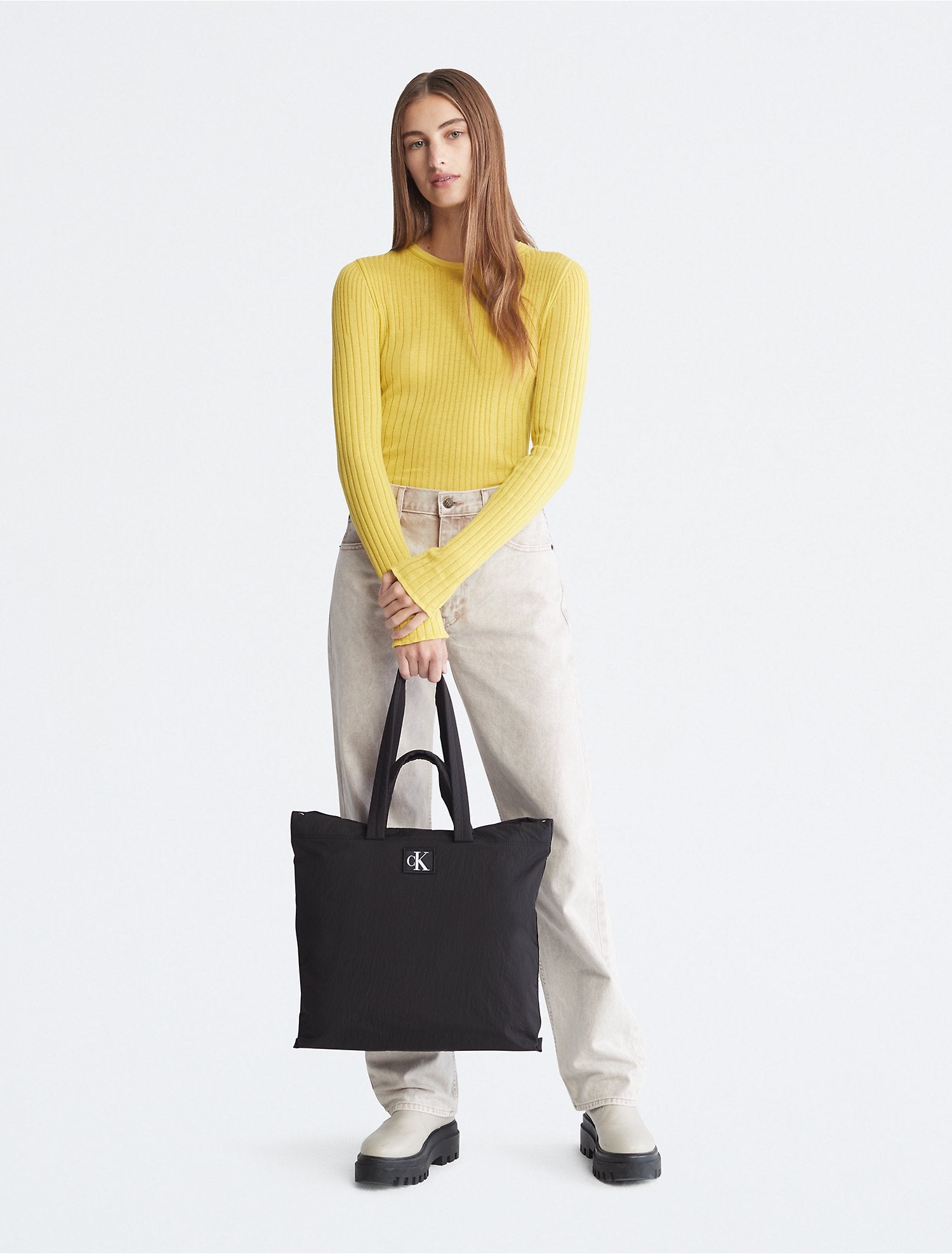 Calvin Klein Nylon Everyday Essential Small Tote Bag in Gray