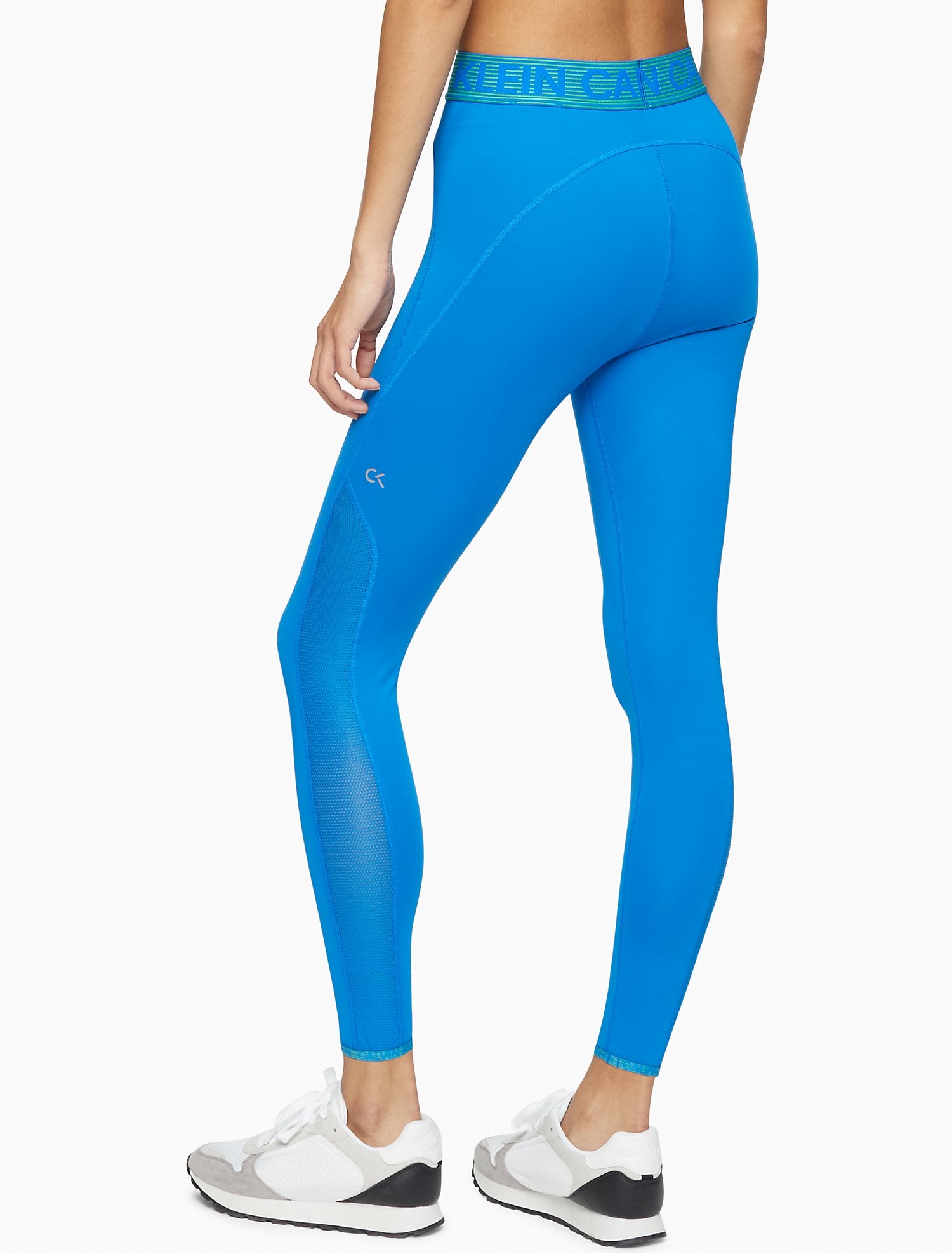 Calvin Klein Performance Embrace High Waist Colorblock 7/8 Leggings in Blue