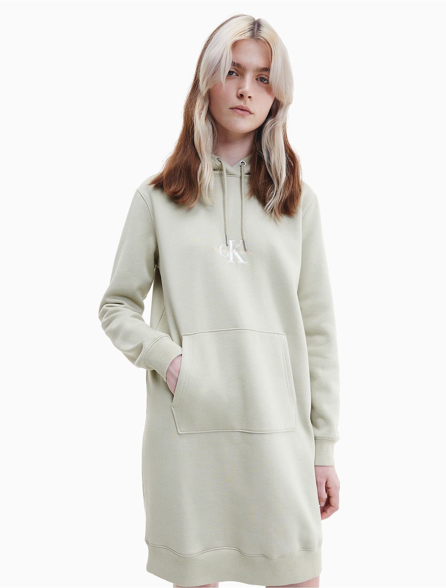 Calvin Klein Small Monogram Logo Hoodie Dress - Women