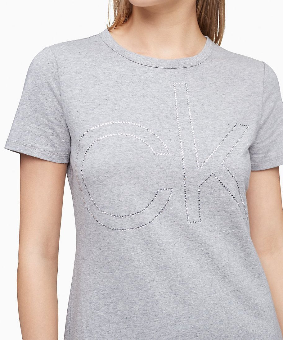 Calvin Klein Metallic Monogram Logo T-Shirt Dress - Women