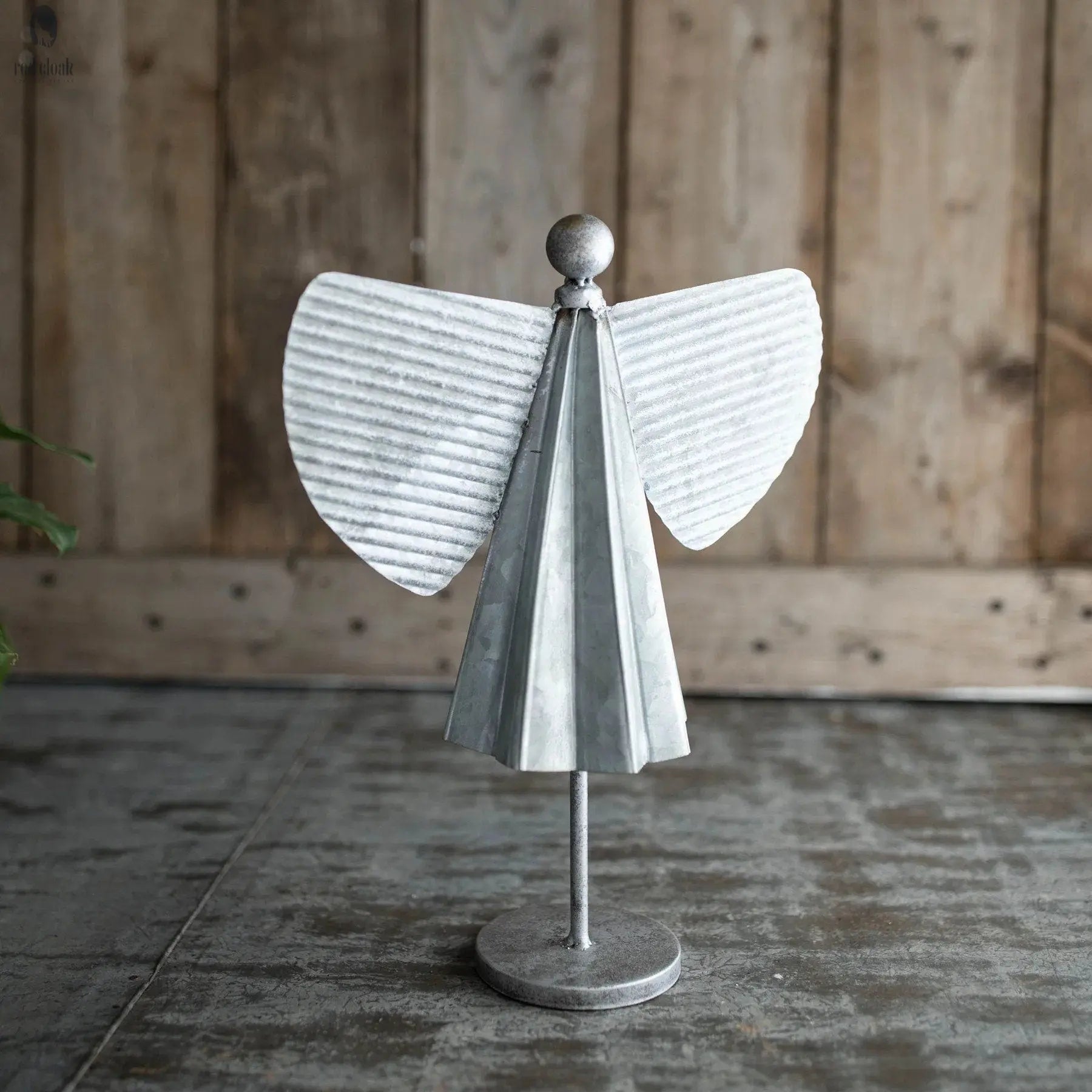 Galvanized Metal Angel Decor, Angel Decor, Bookshelf Angel, angel figurine, rustic decor, metal decor, mantle angel, angel lover gift Red Cloak Wood Designs Inc