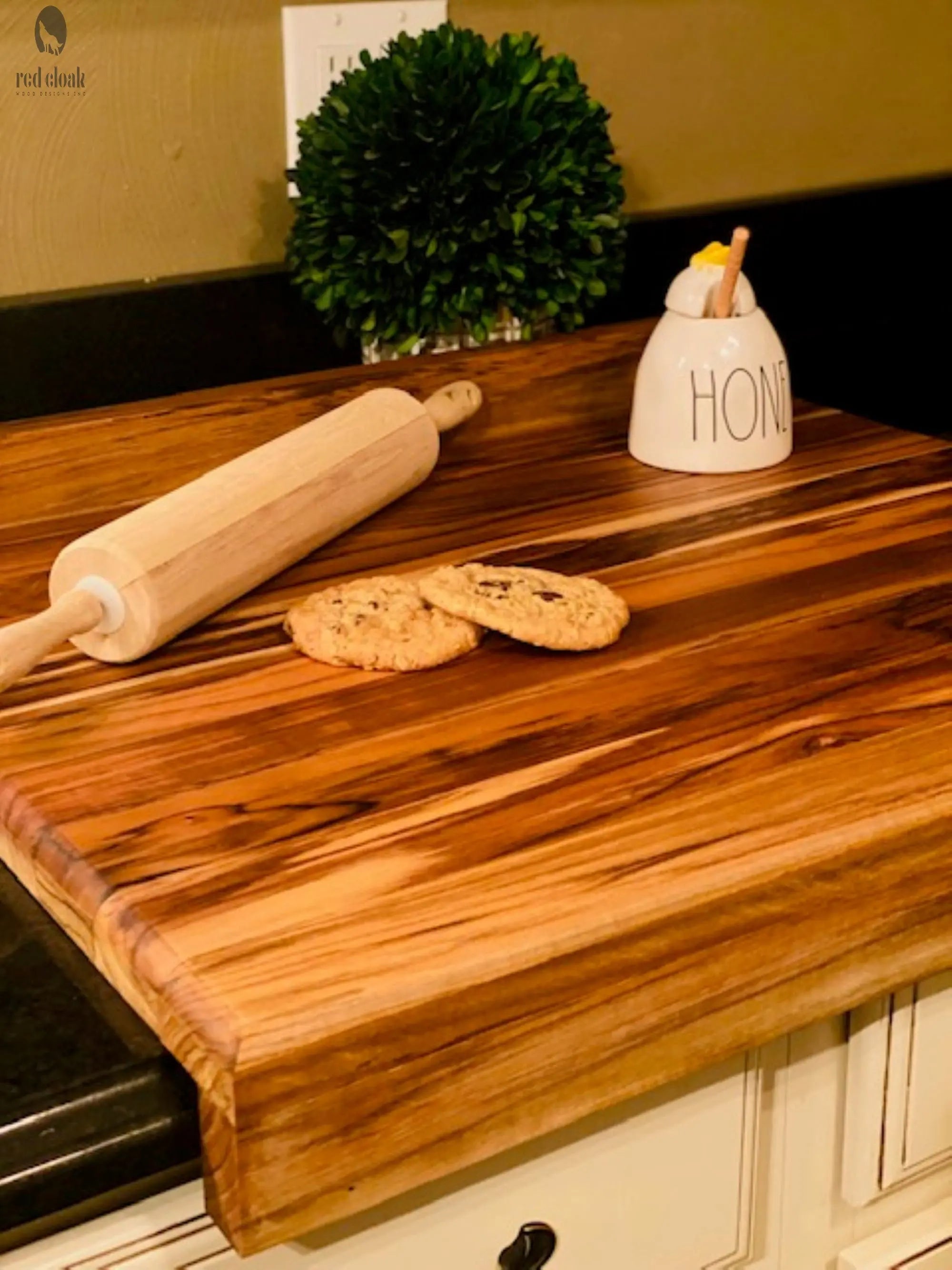 Hardwood-Teak pastry board-Reversible pastry board Red Cloak Wood Designs Inc