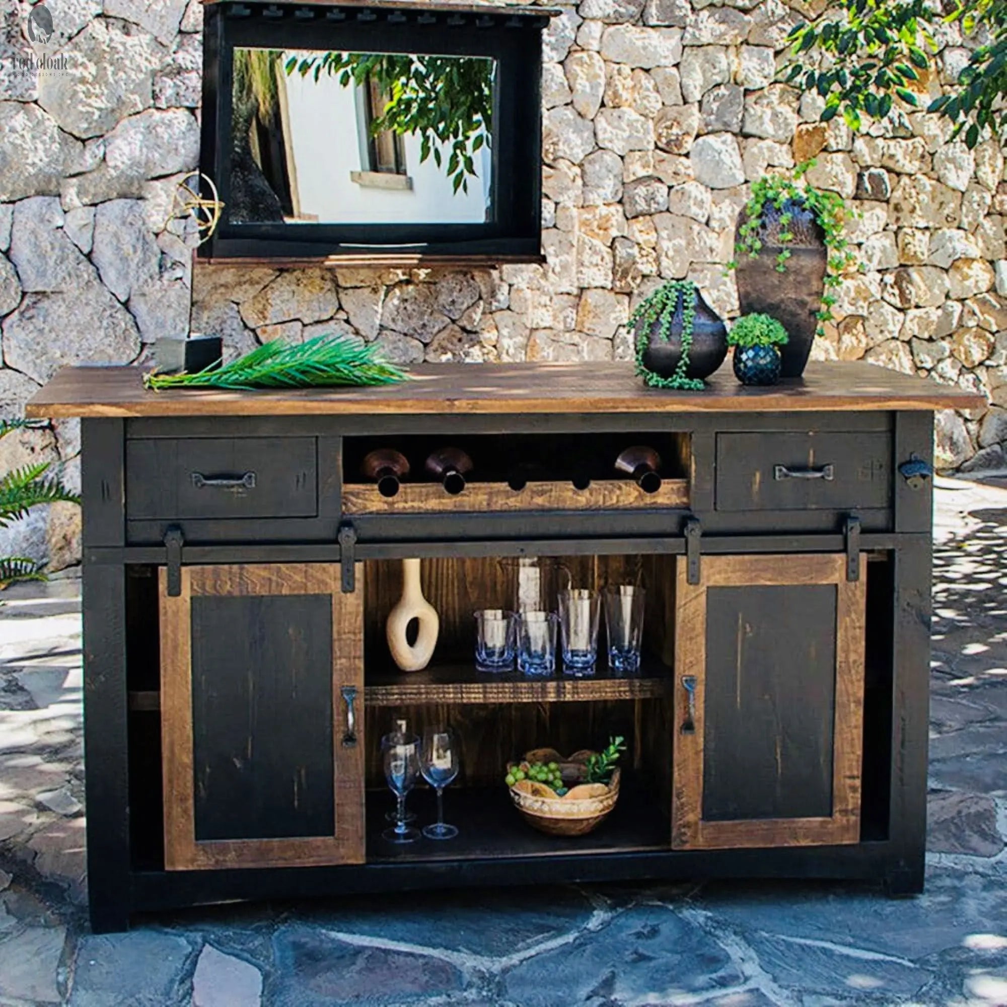 Rustic Wood Kitchen Island Red Cloak Wood Designs Inc