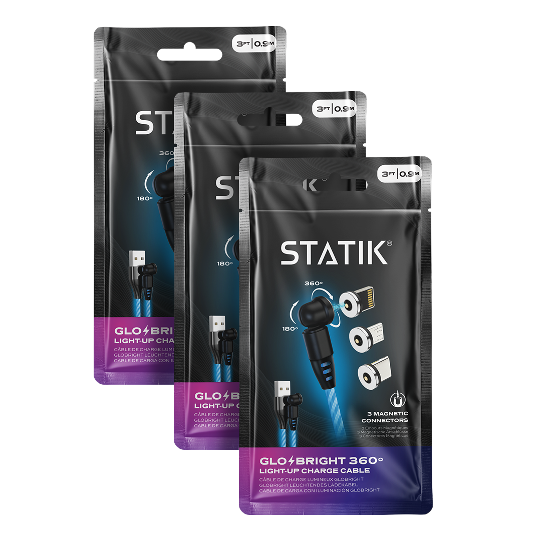 GloBright 360 Blue [3-Pack, 3ft] | Statik Bundles