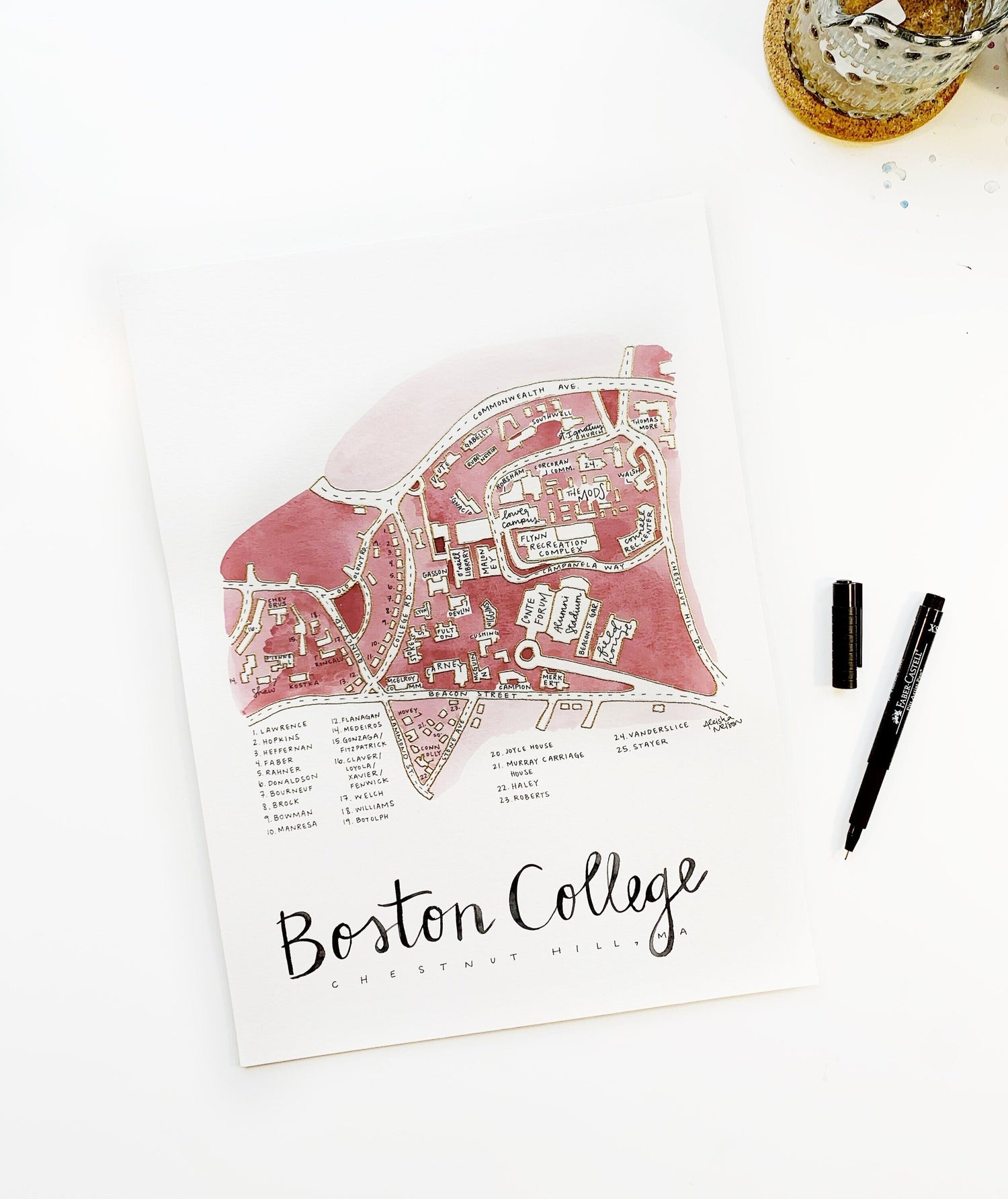 Boston College Campus Map BY ALEISHA   BostonCollege Full 1500x 