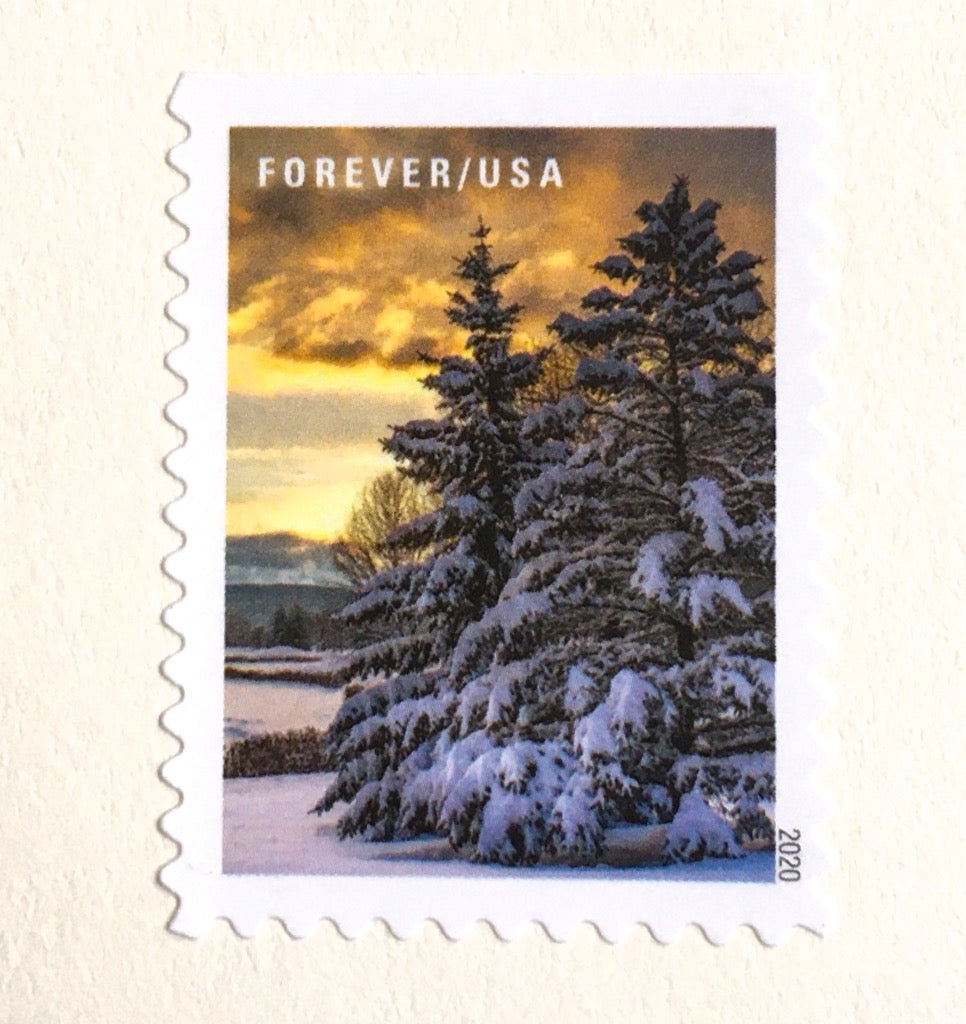 10 Winter Forest Forever Stamps Holiday Woods in Snow Postage Stamps f –  Edelweiss Post