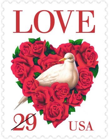 10 Vintage Love Stamps Unused Postage - The Very First LOVE Stamp