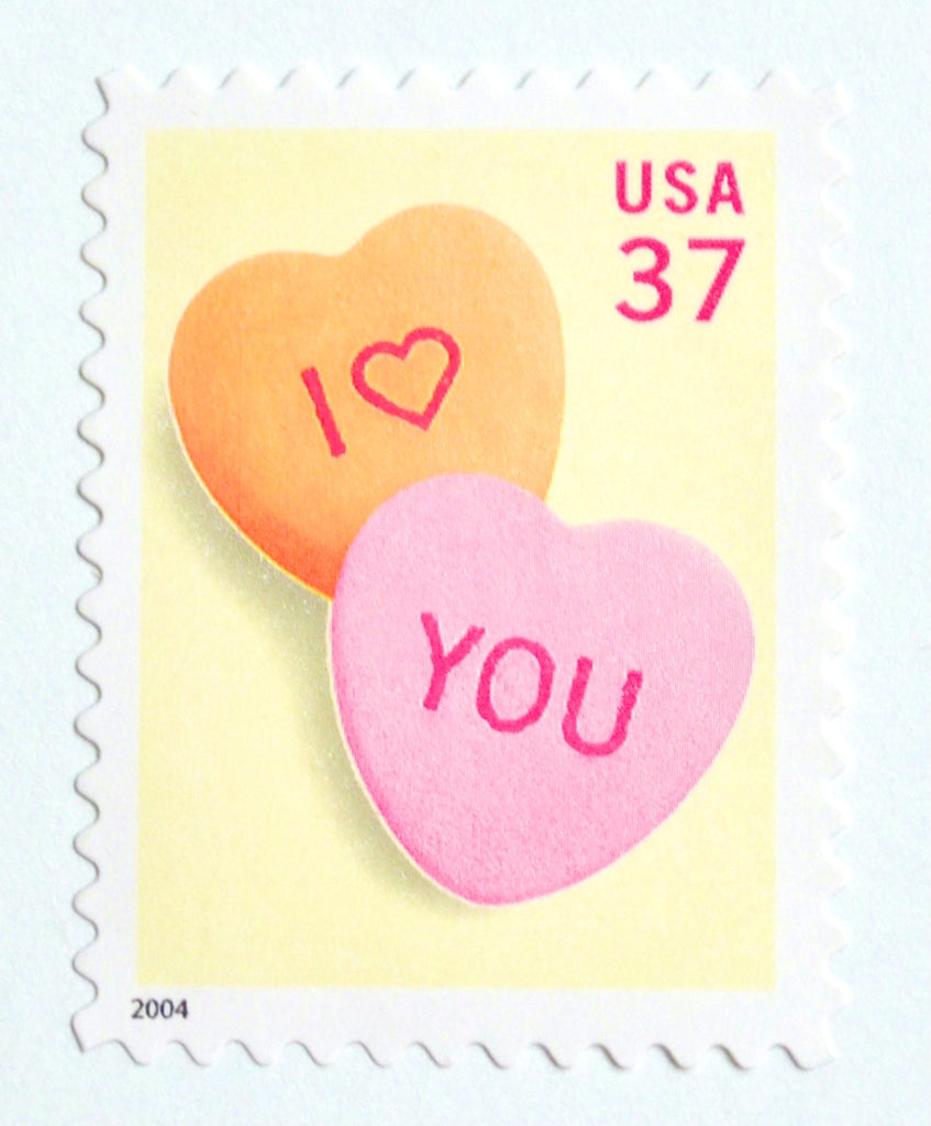 10 Pink Heart Stamps 58 Cent Vintage Pink Love Postage Pink Botanical Heart  Stamps for Mailing