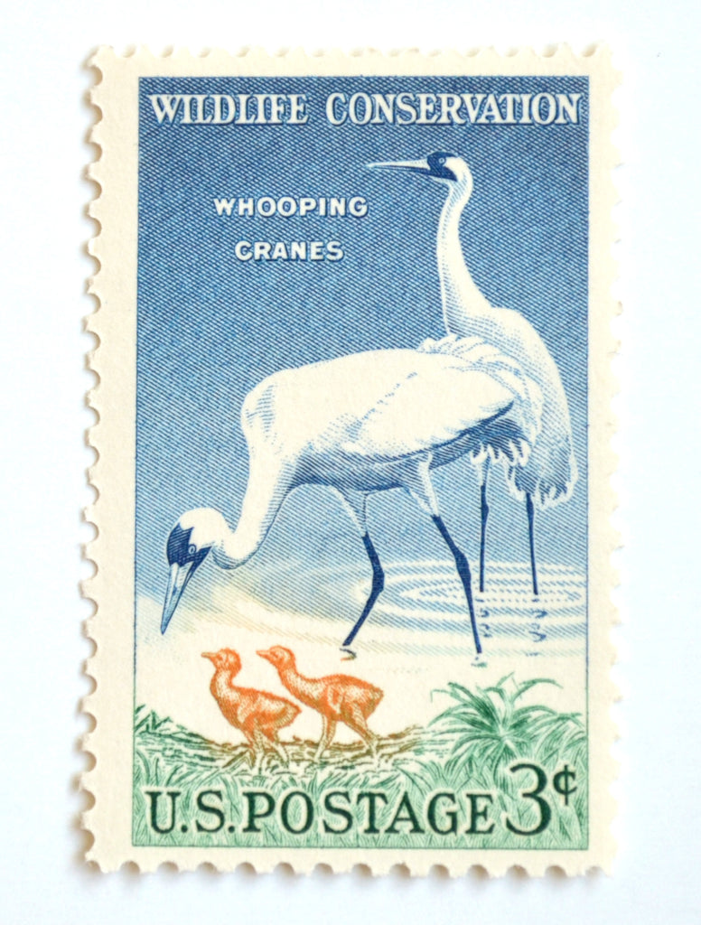 10 Blue Vintage Stamps Unused Preserving Wetlands 20 Cent Postage Stamps  for Mailing