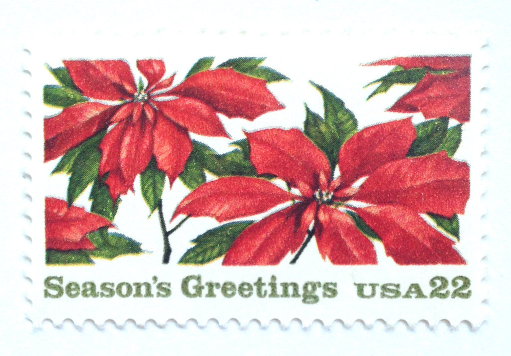 Poinsettia 2 Sheets of 10 Global Forever USPS First Class International Postage Stamps Christmas Celebrate Wedding Holiday (20 Stamps)