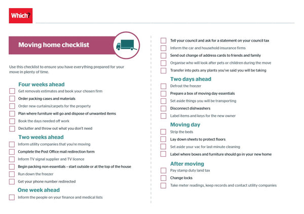 Which - Moving House Checklist