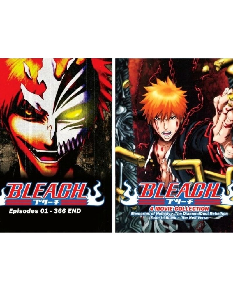 DVD Anime Bleach Complete Series Vol 1-366 + 4 Movies English Audio Box Set