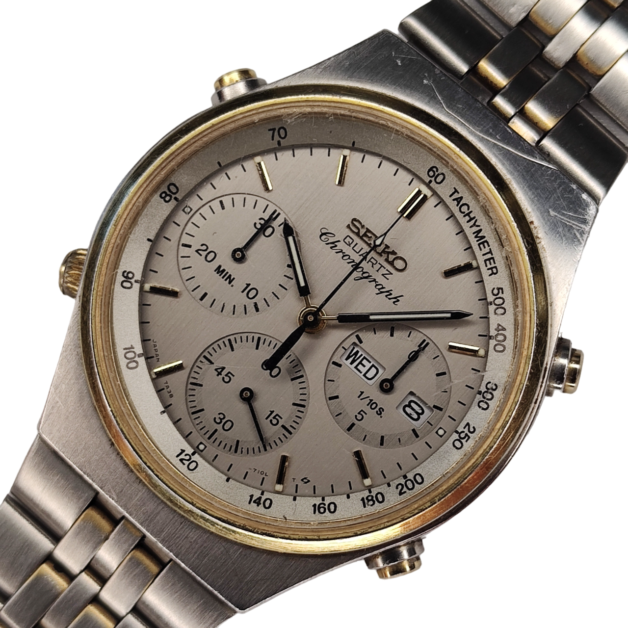Seiko Vintage Quartz Chronograph Speedmaster 7A38-7270 from 1988 two t –  Temple of Time