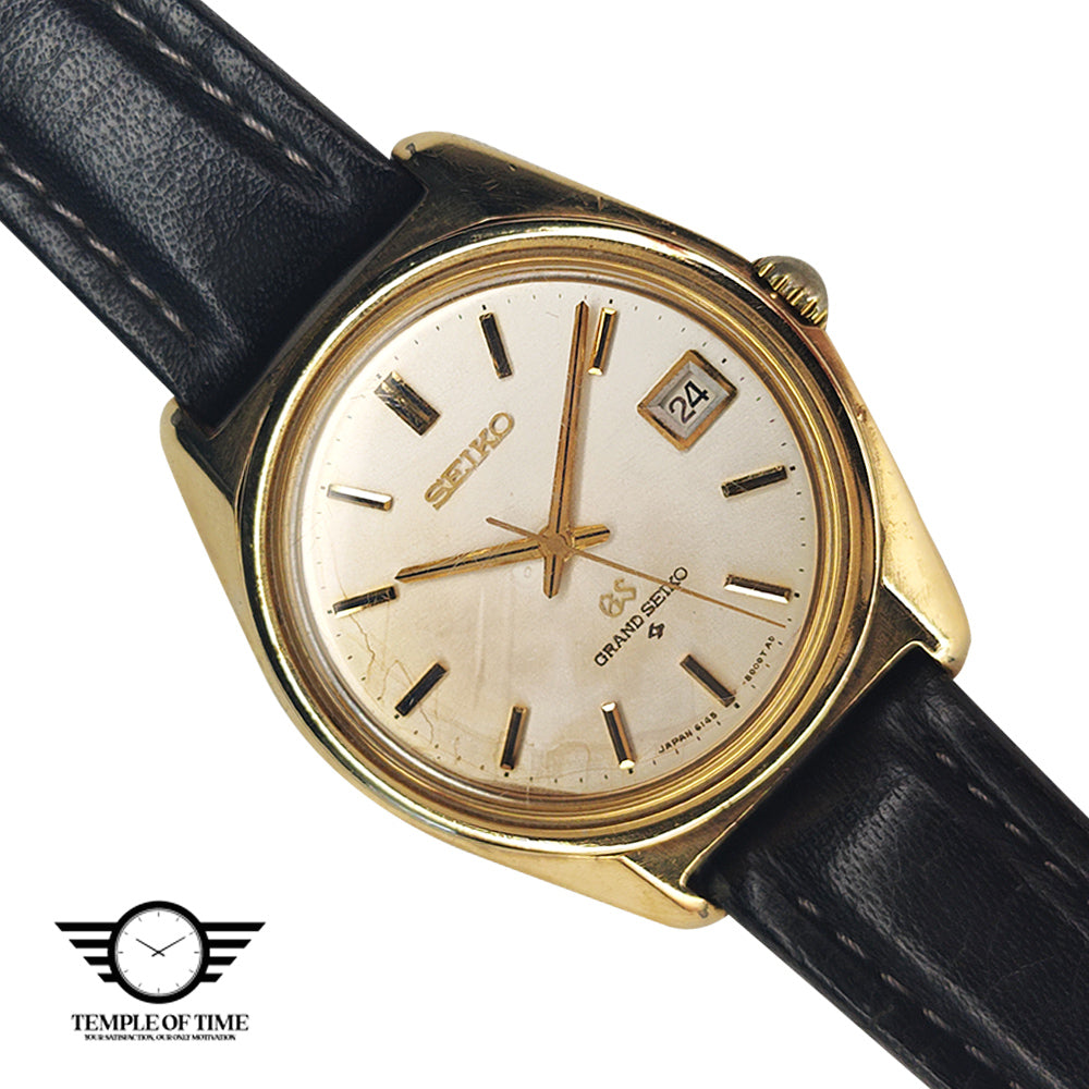 Grand Seiko 6145-8000 Cap Gold Circa 1968 Rare vintage Cap Gold Hi-bea –  Temple of Time