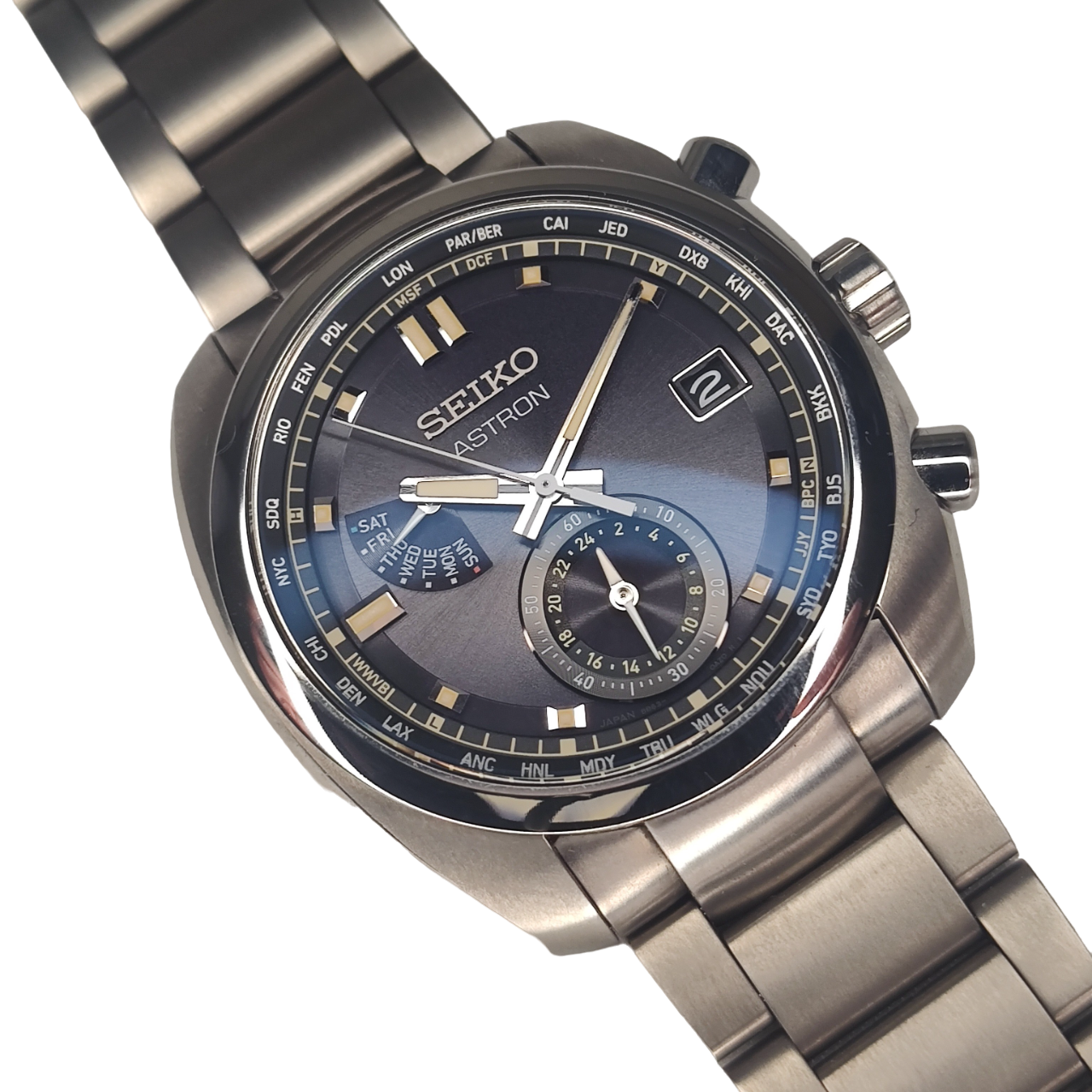 Seiko Astron SBXY003 8B63-0AZ0 Radio World Time Solar Titanium Full Se –  Temple of Time