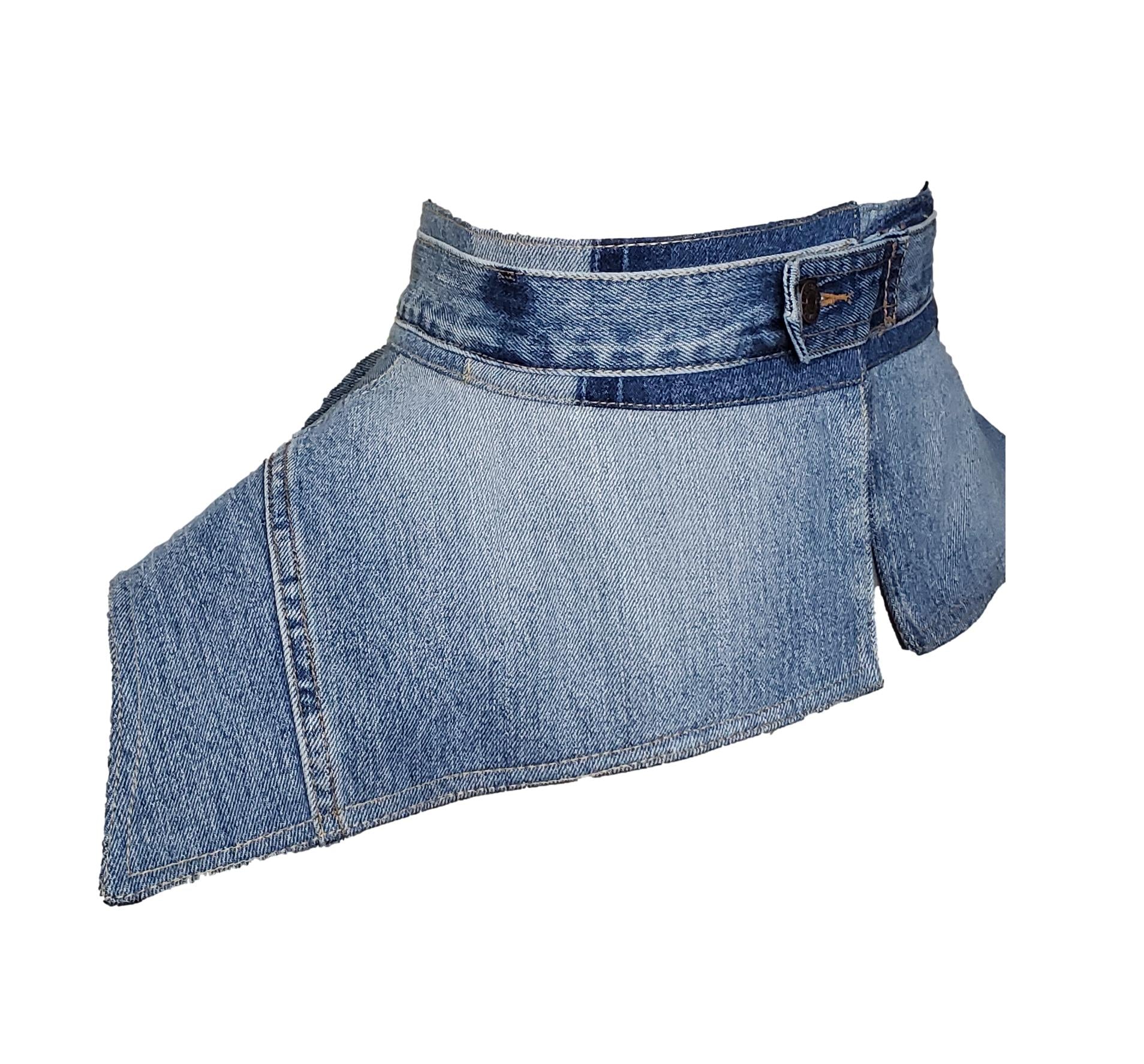 Women's Blue Denim Peplum Corset Belt with Pocket/ Large – TheMirrorTable