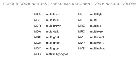 Crystalp Farbkombinationen