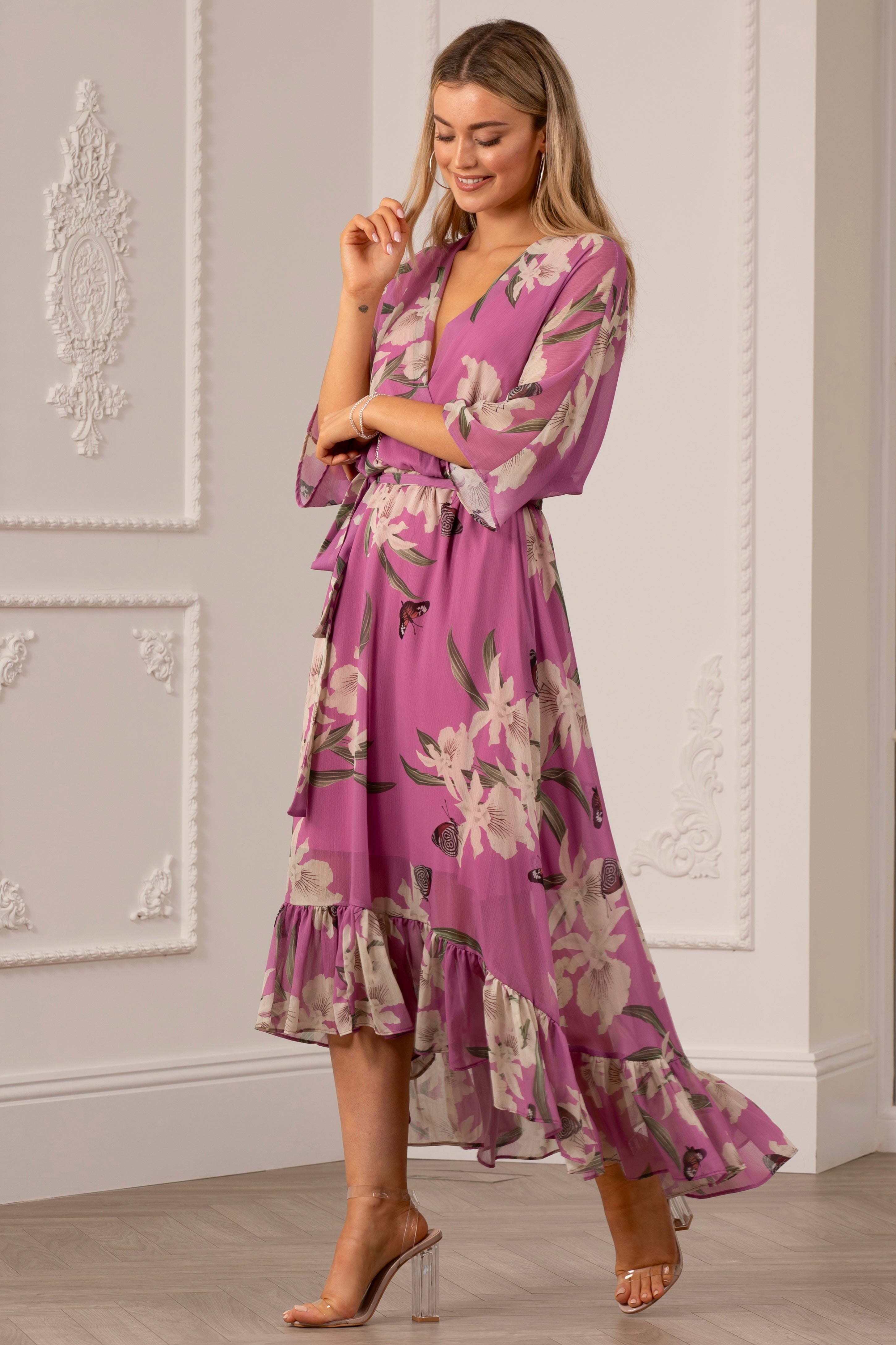 Kimono Wrap Floral Dress – Urban Touch