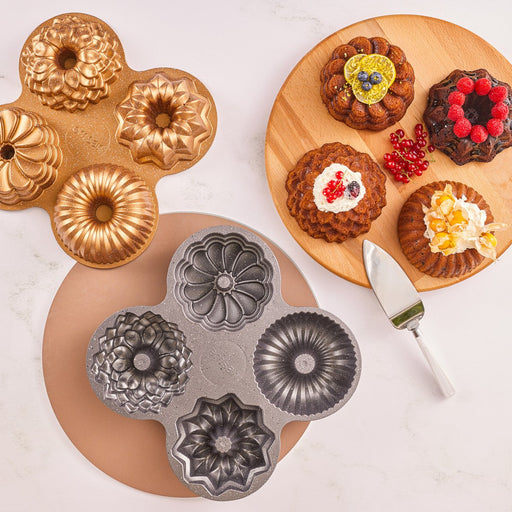 Cake pan QUARTET BUNDT, golden, Nordic Ware 