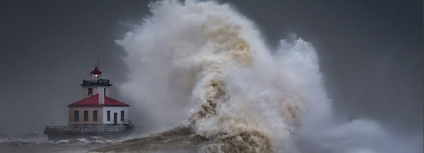 Dennis Cooper Gale Warning Lighthouse Storm presented by H Lee White Maritime Museum near Oswego NY