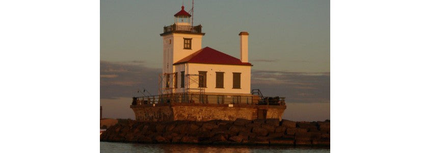 Mary E Collins Outside Lighthouse Presented by H Lee White Maritime Museum near Oswego NY