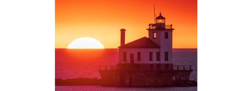 Rocco Saya close up sunset lighthouse presented by H Lee White Maritime Museum near Oswego NY