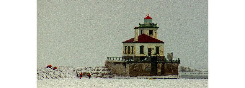 St Onge winter lighthouse presented by H Lee White Maritime Museum near Oswego NY