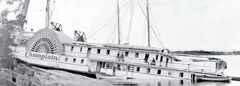 Steamboat Champlain II Boat in Black and White Presented by H Lee White Maritime Museum near Oswego NY