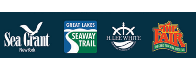 logos for exhibit presented by h lee white maritime museum near oswego ny