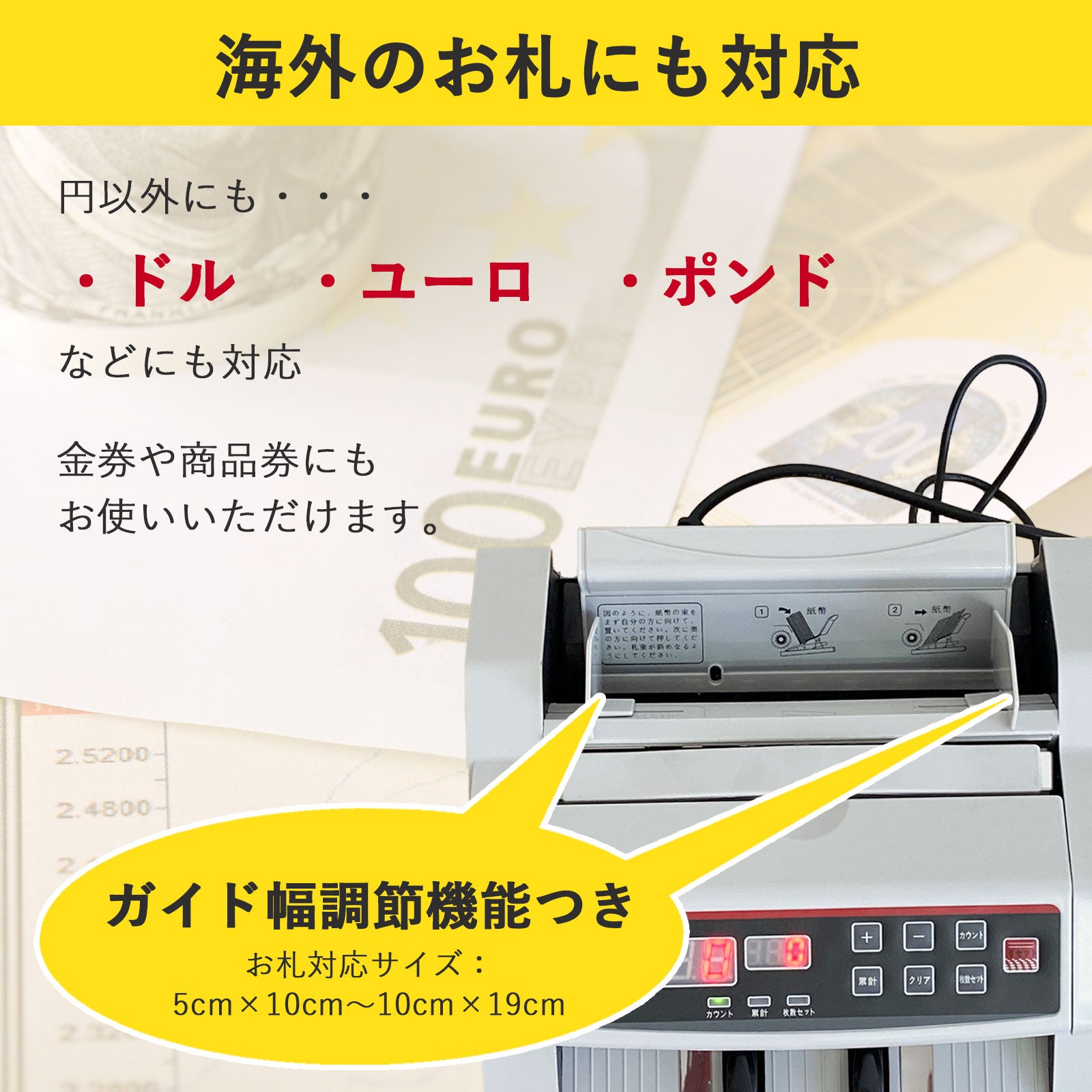 日本に 偽札チェック機能付 高速紙幣計算機 マネーカウンター 卓上カウンター 金カウンター 紙幣カウンター お札カウンター 数える 