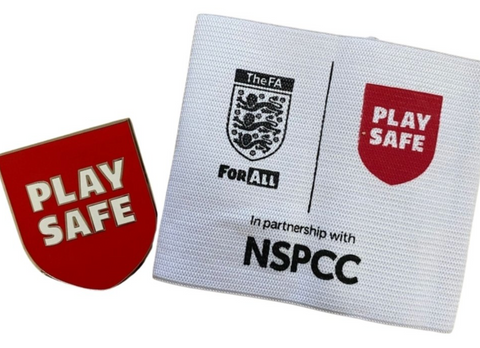 FA Play Safe Pin Badge and Captain's Armband