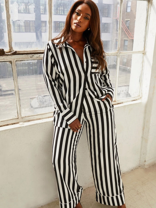 Stripped Pants Set