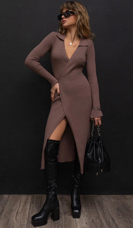 Bey Knit Wrap Dress