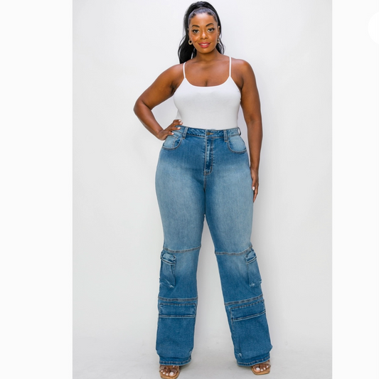 Plus Size Cargo Jeans