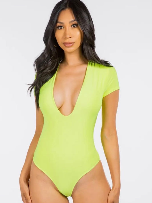 Deep V-Neck Lined Bodysuit