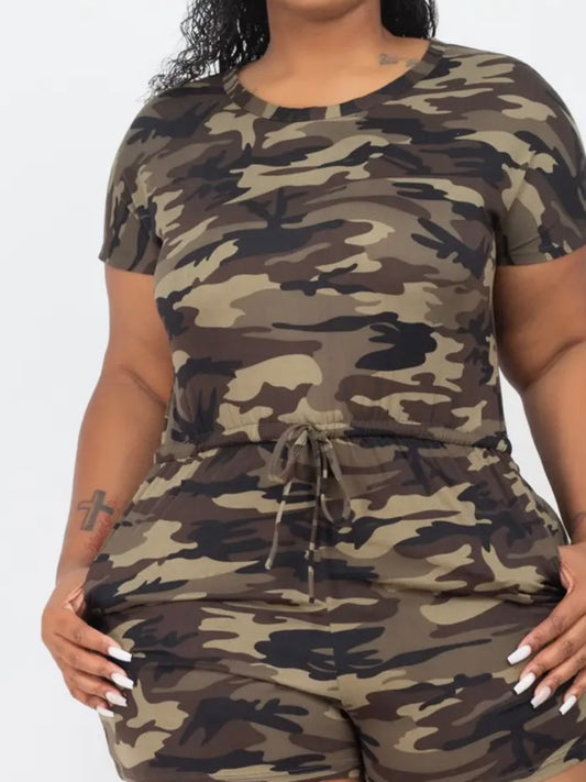 Plus Size Camo Romper