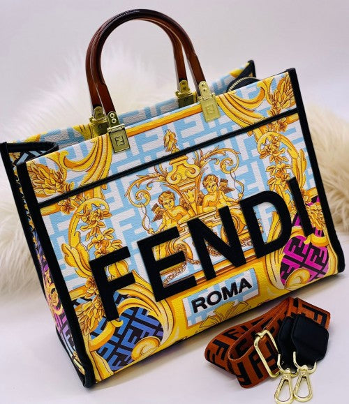 Sunshine leather tote Fendi X Versace Multicolour in Leather - 23667828