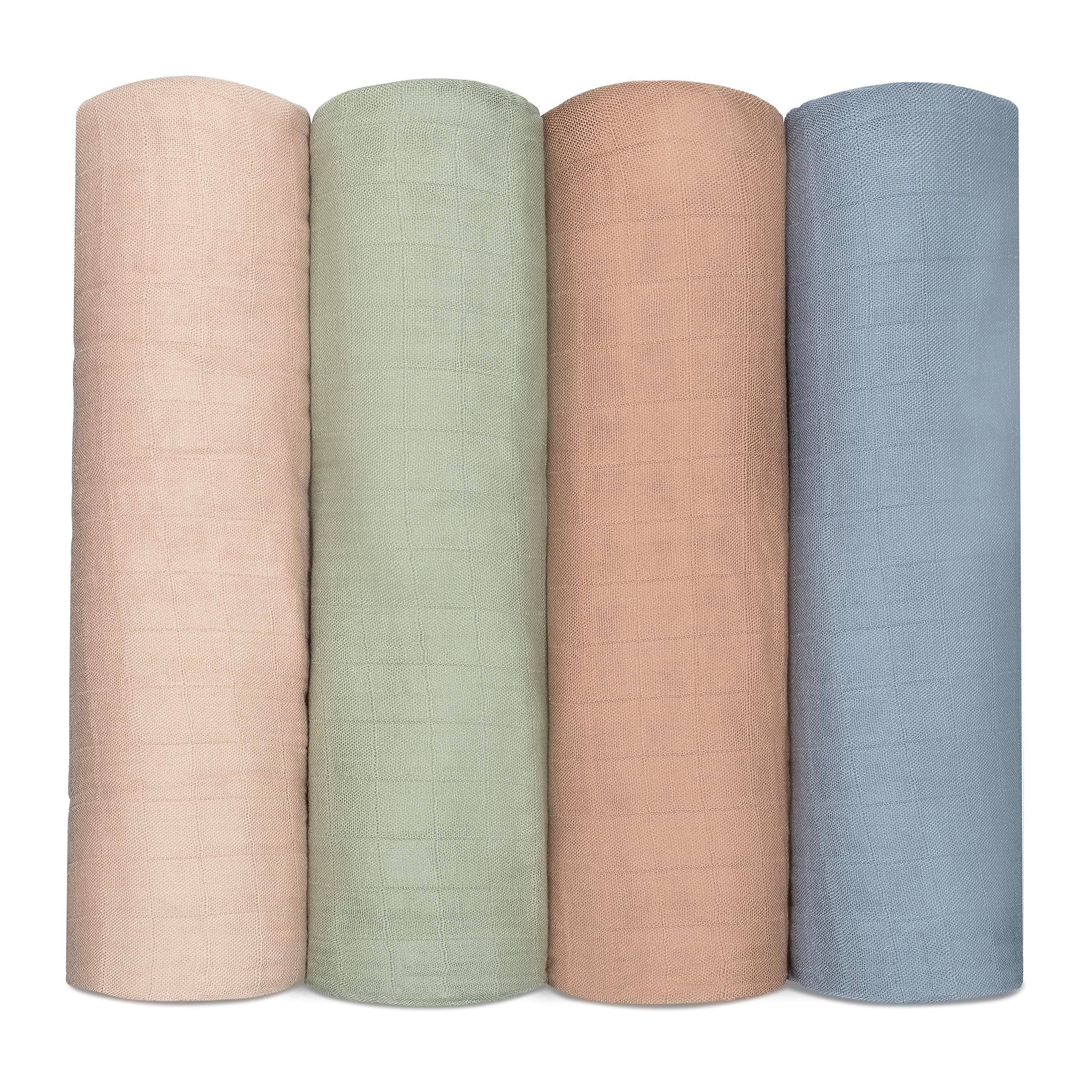 BABY MUSLIN SWADDLE BLANKETS (4PACK)