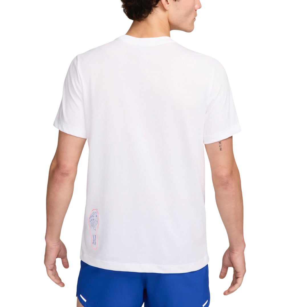 Nike Dri-fit Graphic Running T-shirt Asia Sizing 'white'