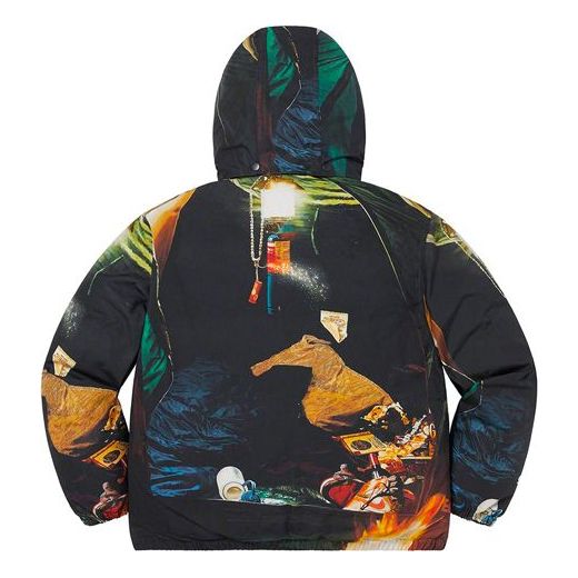 Supreme Firecracker Down Jacket 'black Yellow'