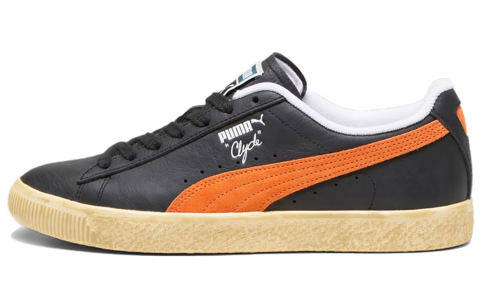 Puma Clyde Vintage Leather Sneakers In Black