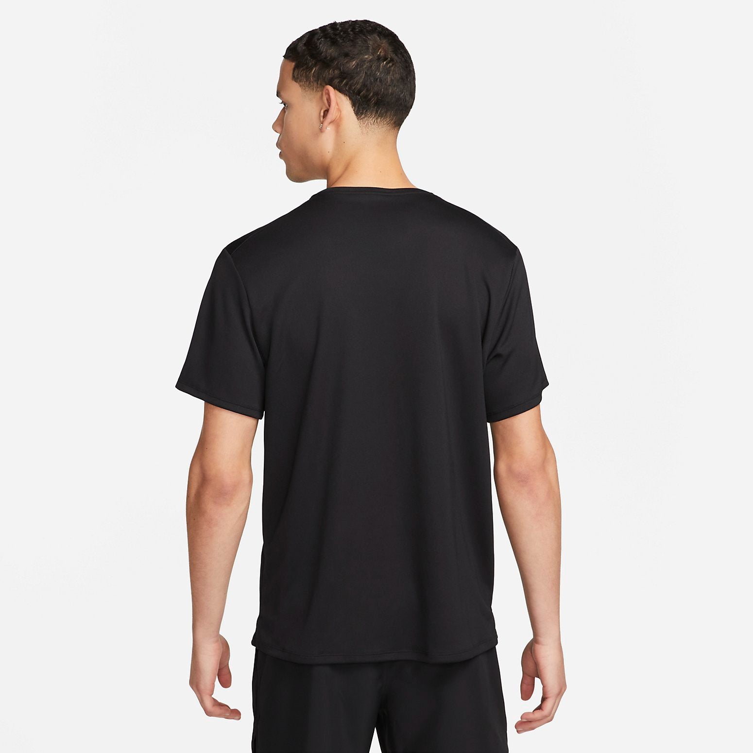 Nike Men's Miler Dri-fit Uv Short-sleeve Running Top In Black