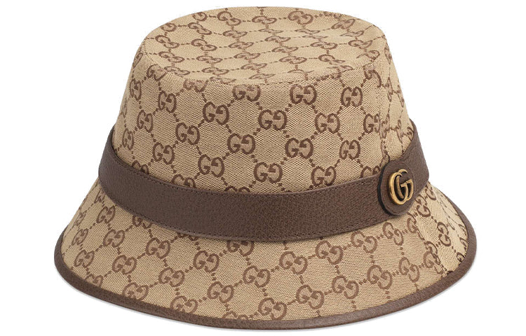 Gucci Gg Cotton Blend Canvas Bucket Hat In Neutral