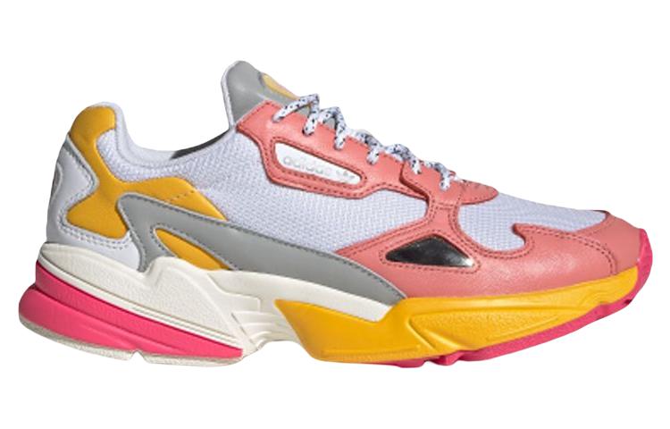 Adidas Originals (wmns) Adidas Falcon W 'white Pink Yellow' In Multi