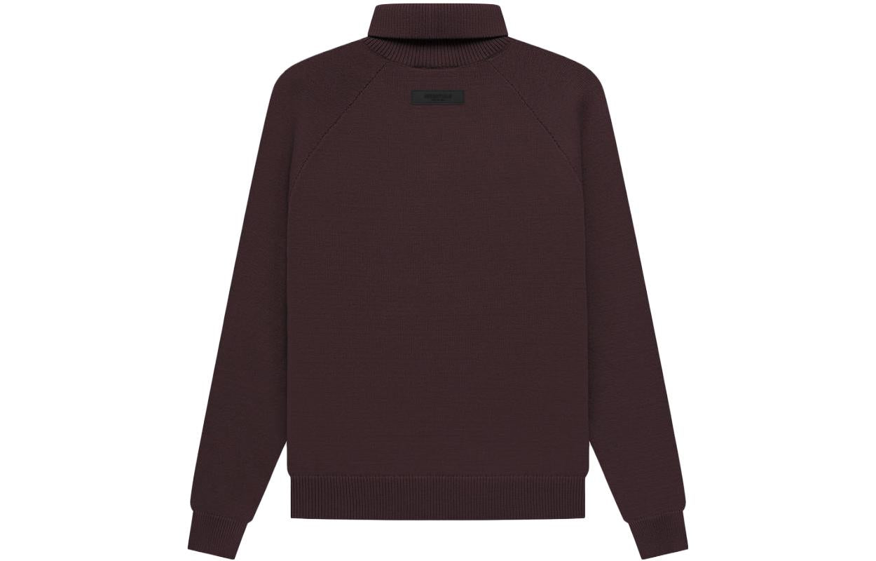 Essentials Fear Of God Ss23 Knit Turtleneck Sweater 'plum' In Brown