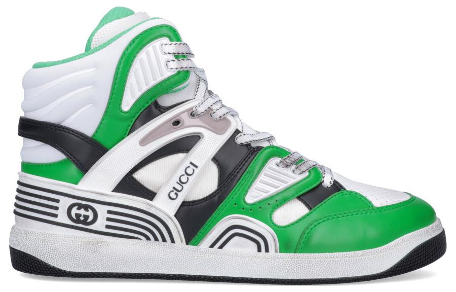 Gucci Basket High 'black White Green'