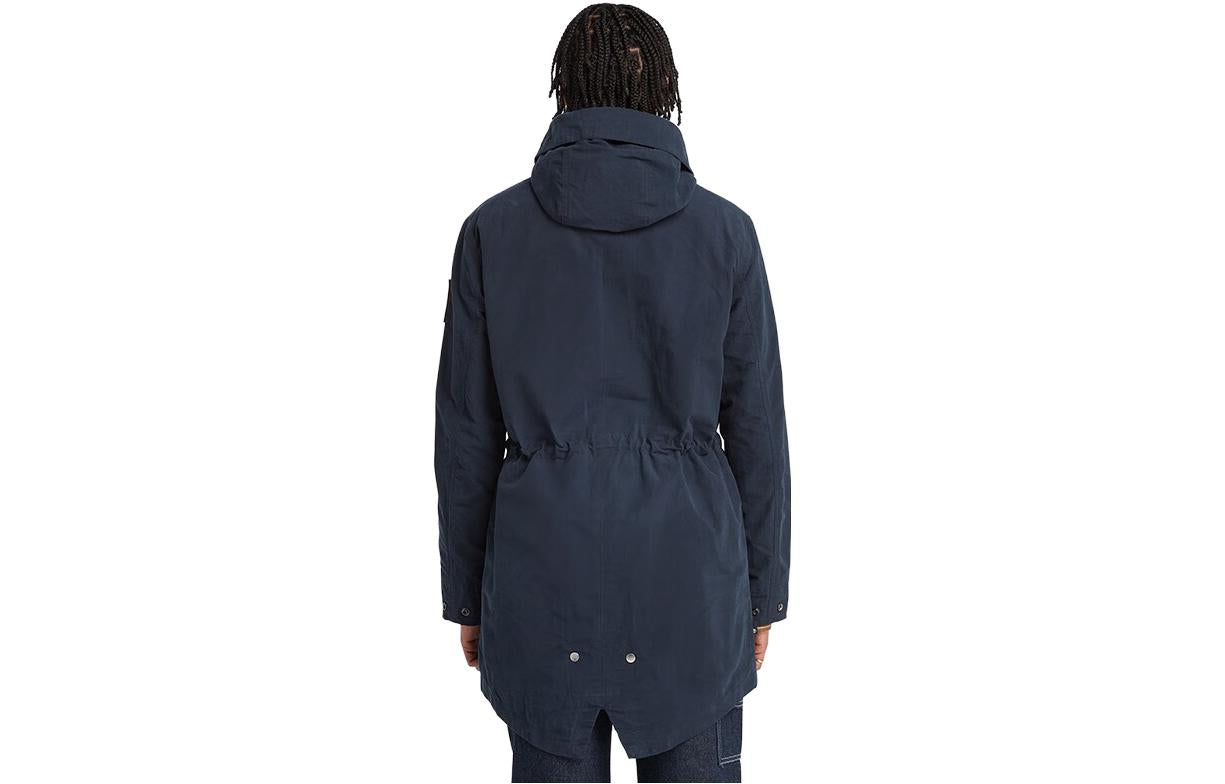 Timberland Snowdon Peak Fishtail Parka Jacket 'navy' In Blue